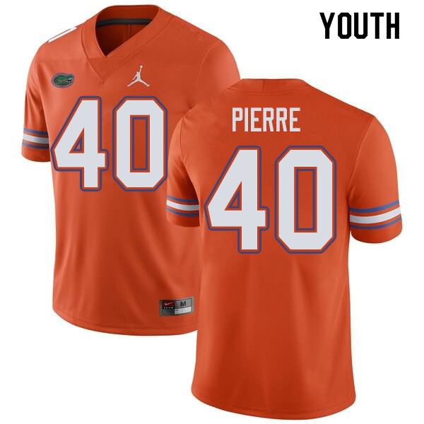 NCAA Florida Gators Jesiah Pierre Youth #40 Jordan Brand Orange Stitched Authentic College Football Jersey CZF3164LW